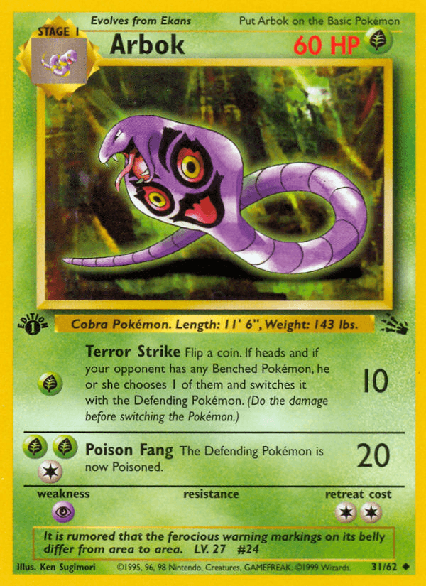 Arbok (Fossil) #31 card art
