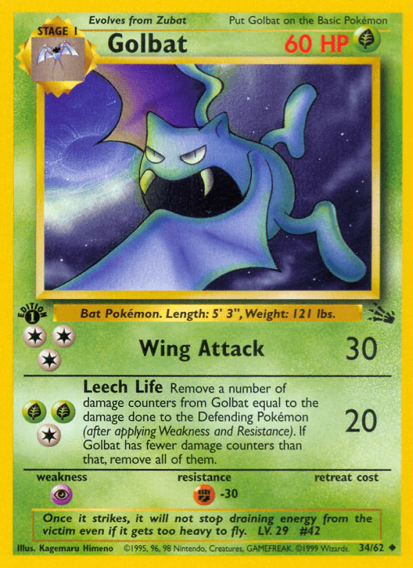 Golbat (Fossil) #34 card art