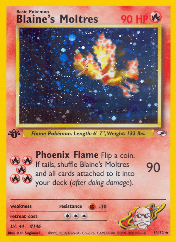 Blaine's Moltres (Gym Heroes) #1 card art