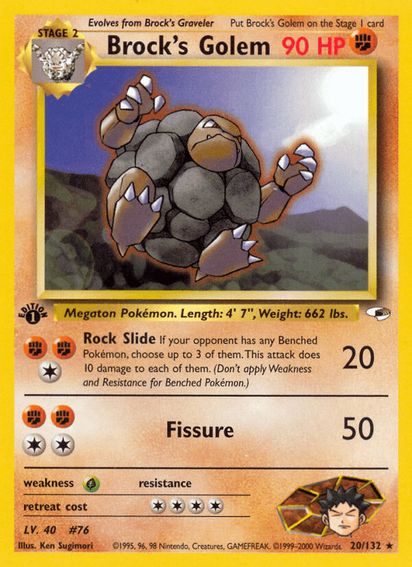 Brock's Golem (Gym Heroes) #20 card art