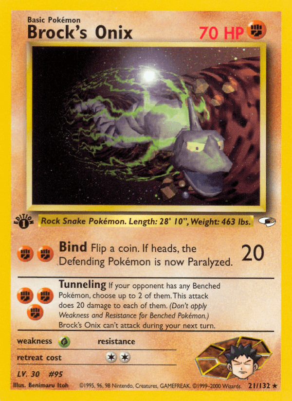 Brock's Onix (Gym Heroes) #21 card art