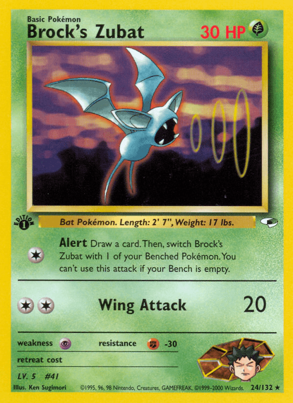 Brock's Zubat (Gym Heroes) #24 card art