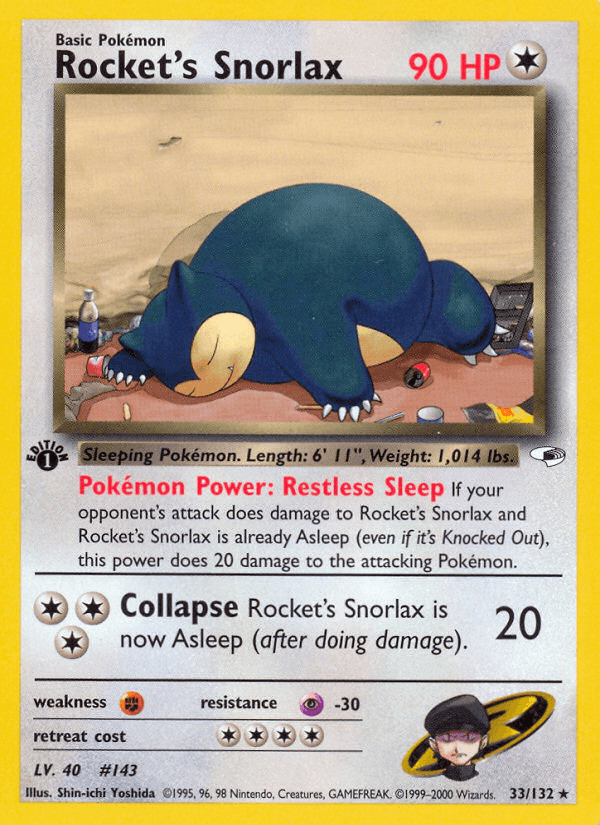 Rocket's Snorlax (Gym Heroes) #33 card art