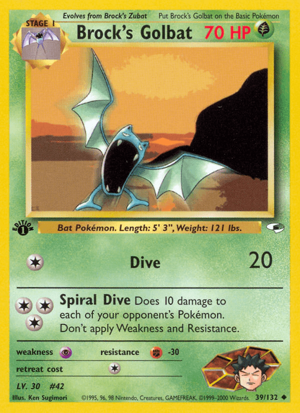 Brock's Golbat (Gym Heroes) #39 card art
