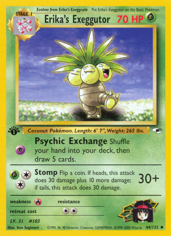 Erika's Exeggutor (Gym Heroes) #44 card art