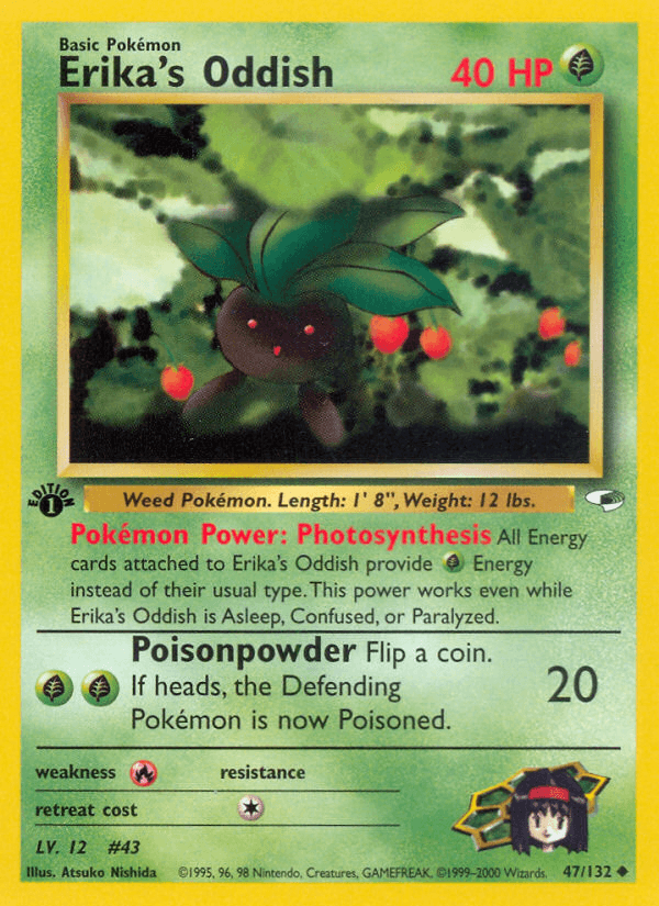 Erika's Oddish (Gym Heroes) #47 card art