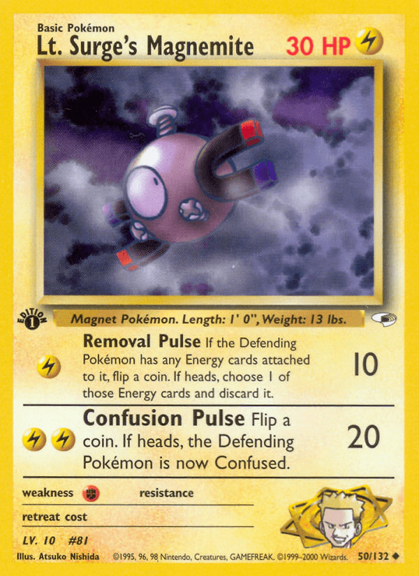 Lt. Surge's Magnemite (Gym Heroes) #50 card art