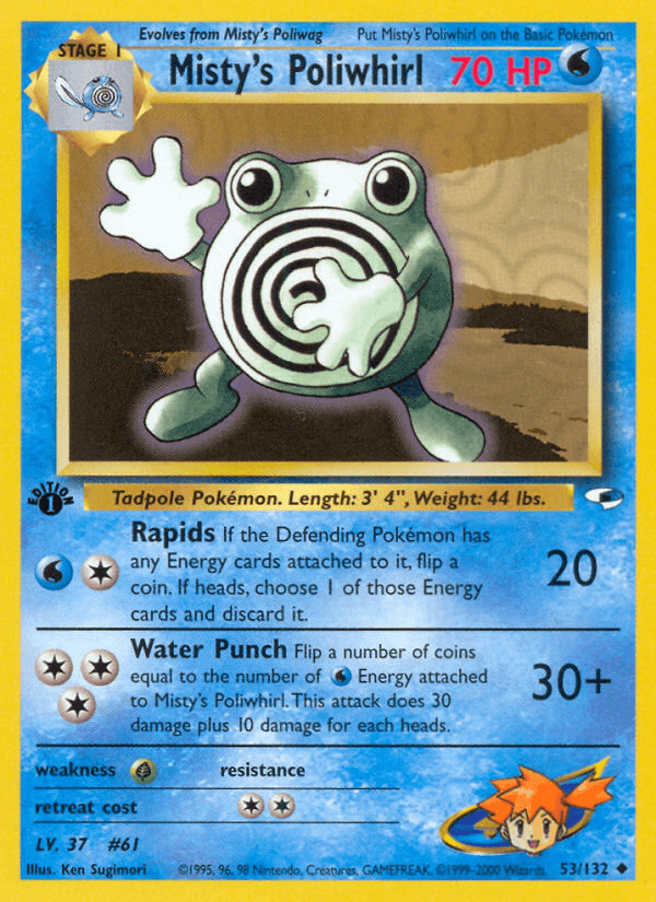 Misty's Poliwhirl (Gym Heroes) #53 card art