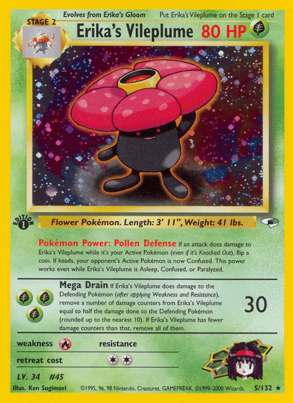 Erika's Vileplume (Gym Heroes) #5 card art