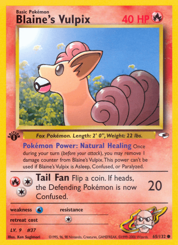Blaine's Vulpix (Gym Heroes) #65 card art