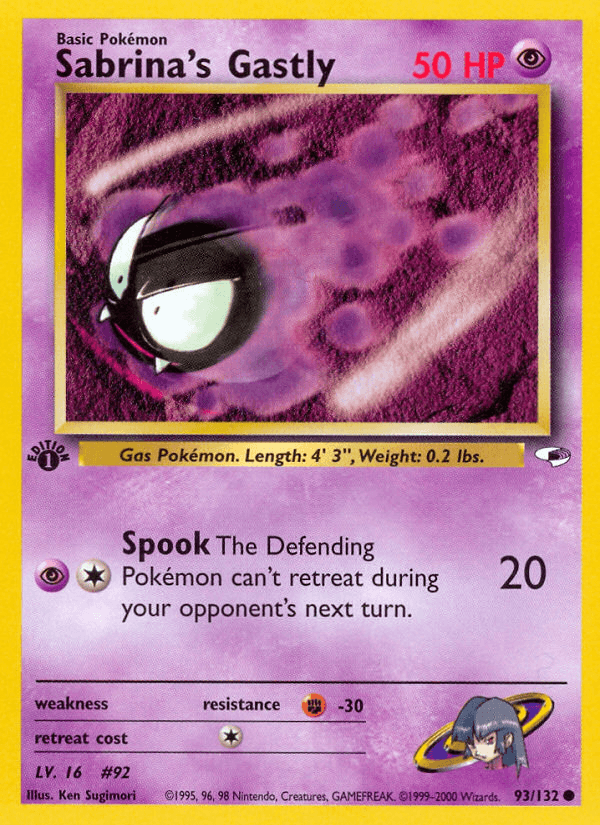 Sabrina's Gastly (Gym Heroes) #93 card art