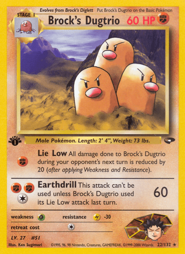 Brock's Dugtrio (Gym Challenge) #22 card art