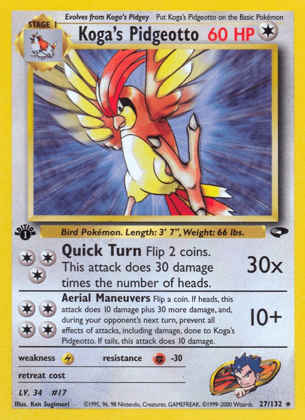 Koga's Pidgeotto (Gym Challenge) #27 card art