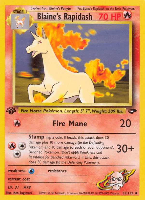 Blaine's Rapidash (Gym Challenge) #33 card art