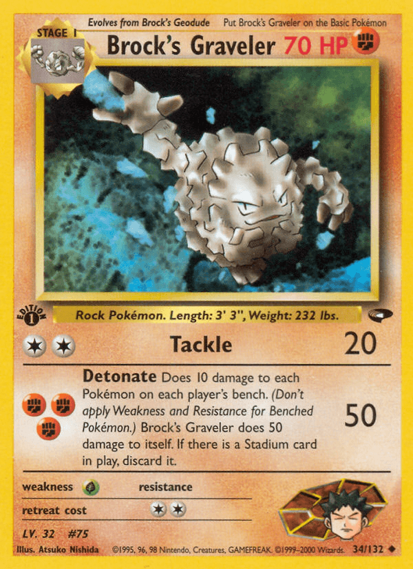 Brock's Graveler (Gym Challenge) #34 card art