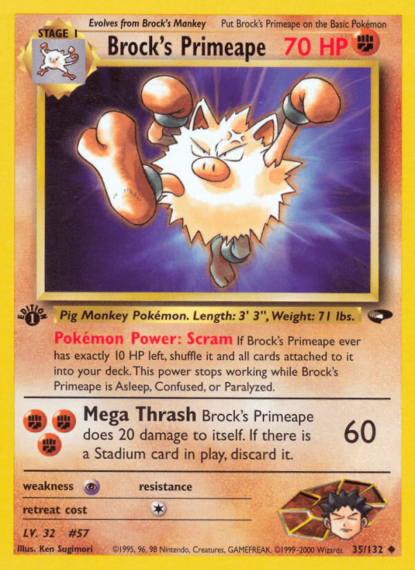 Brock's Primeape (Gym Challenge) #35 card art