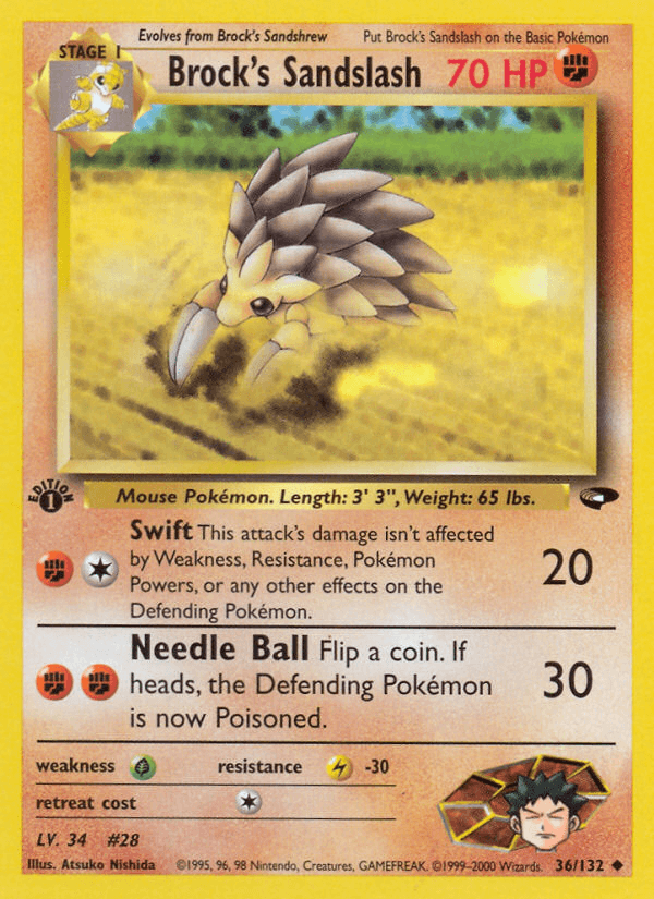 Brock's Sandslash (Gym Challenge) #36 card art