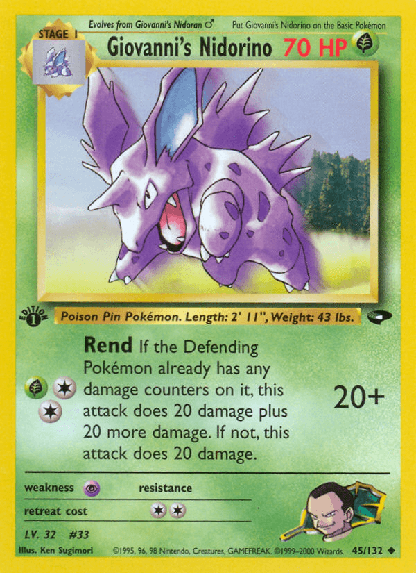 Giovanni's Nidorino (Gym Challenge) #45 card art