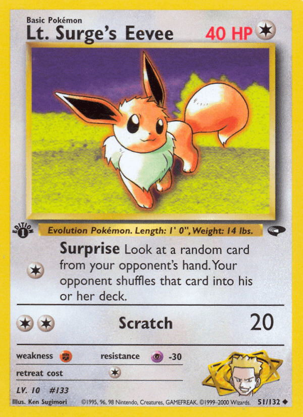 Lt. Surge's Eevee (Gym Challenge) #51 card art
