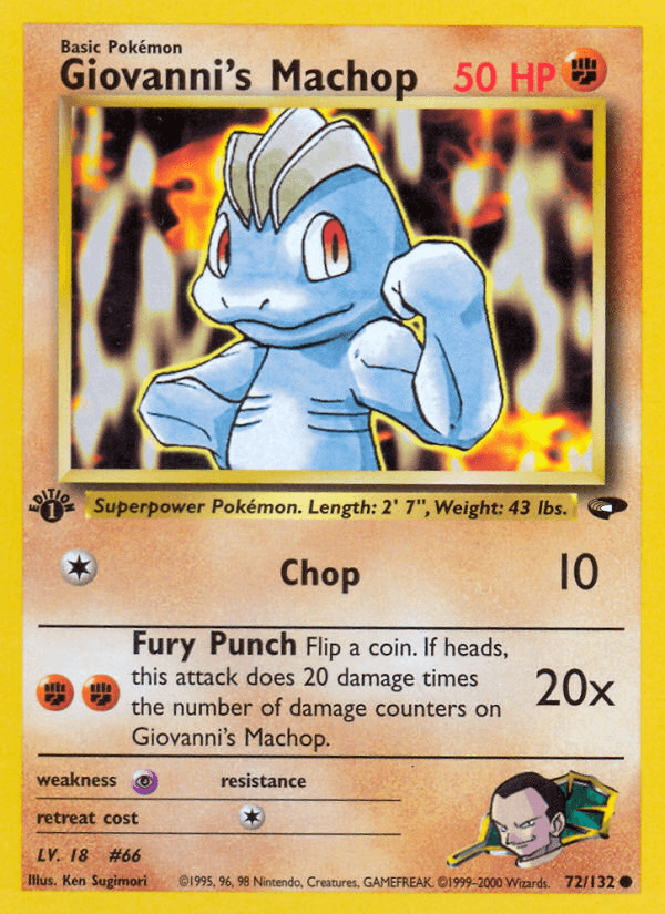Giovanni's Machop (Gym Challenge) #72 card art