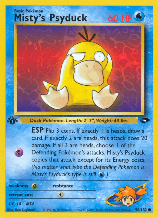 Misty's Psyduck (Gym Challenge) #90 card art