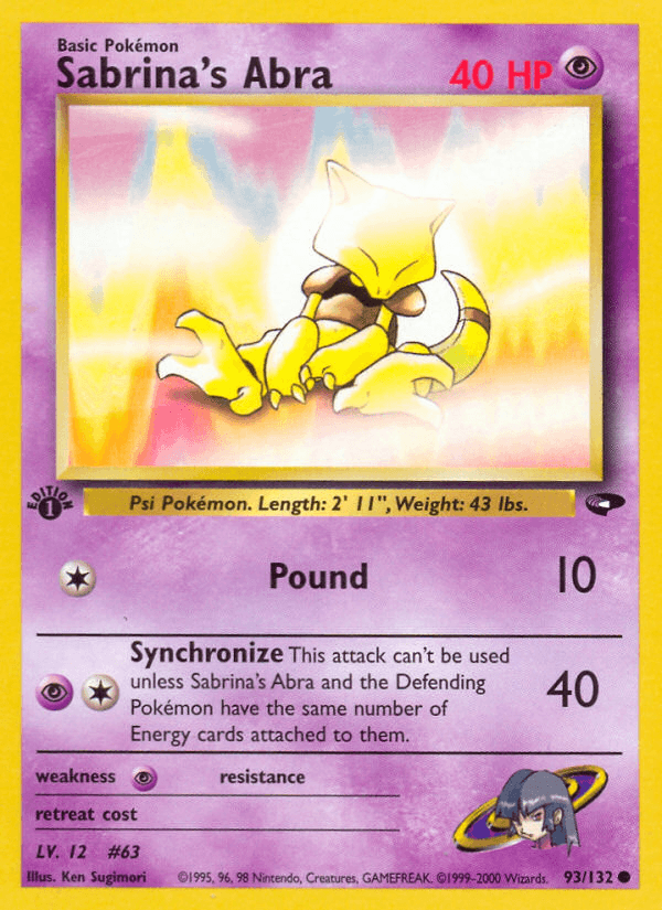 Sabrina's Abra (Gym Challenge) #93 card art