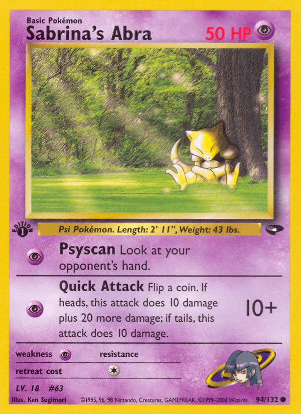 Sabrina's Abra (Gym Challenge) #94 card art