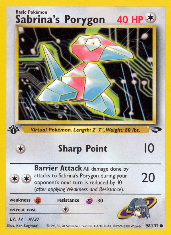 Sabrina's Porygon (Gym Challenge) #98 card art