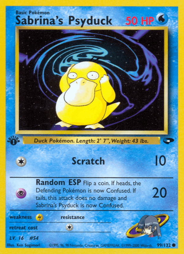 Sabrina's Psyduck (Gym Challenge) #99 card art
