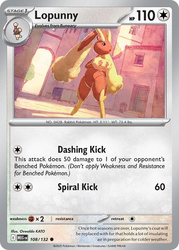 Lopunny (Mega Evolution) #108 card art