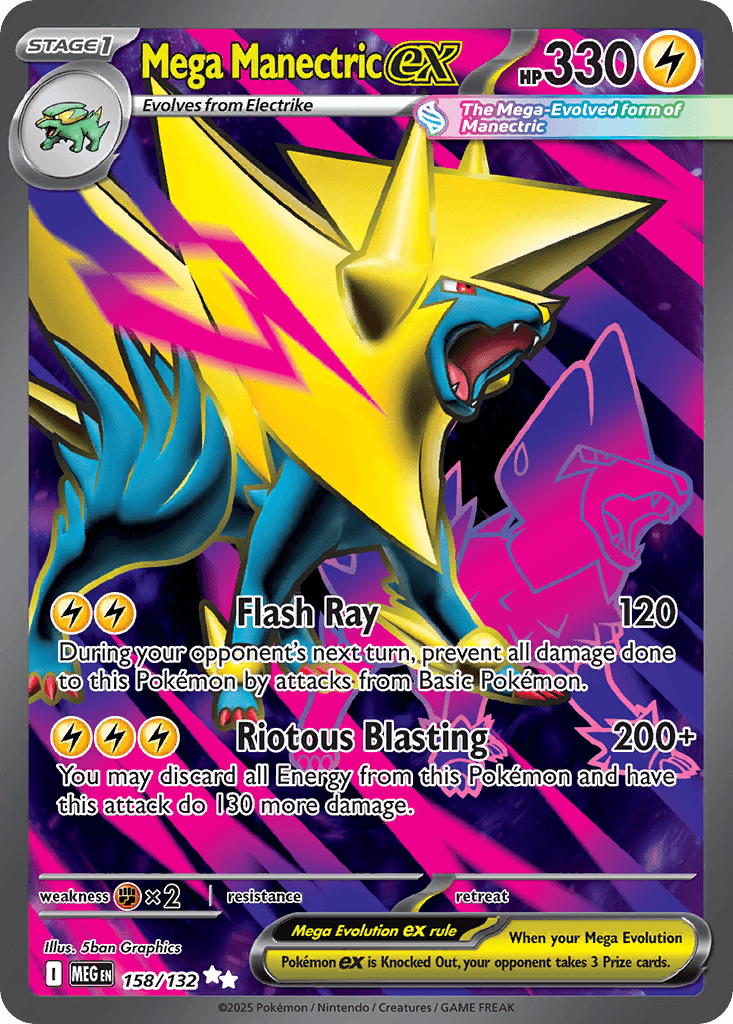 Mega Manectric ex (Mega Evolution) #158 card art