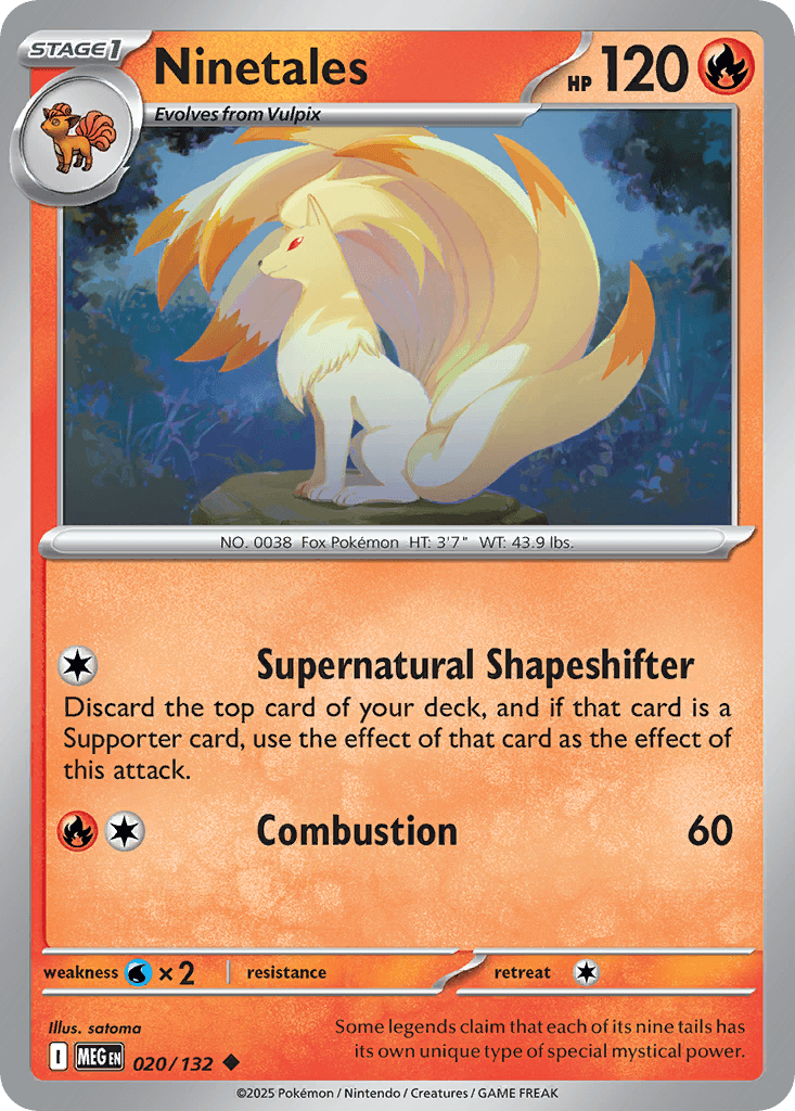 Ninetales (Mega Evolution) #20 card art