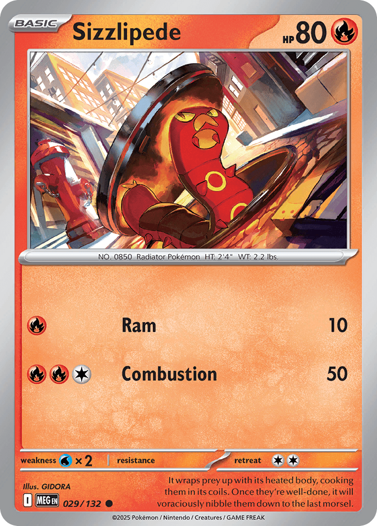 Sizzlipede (Mega Evolution) #29 card art