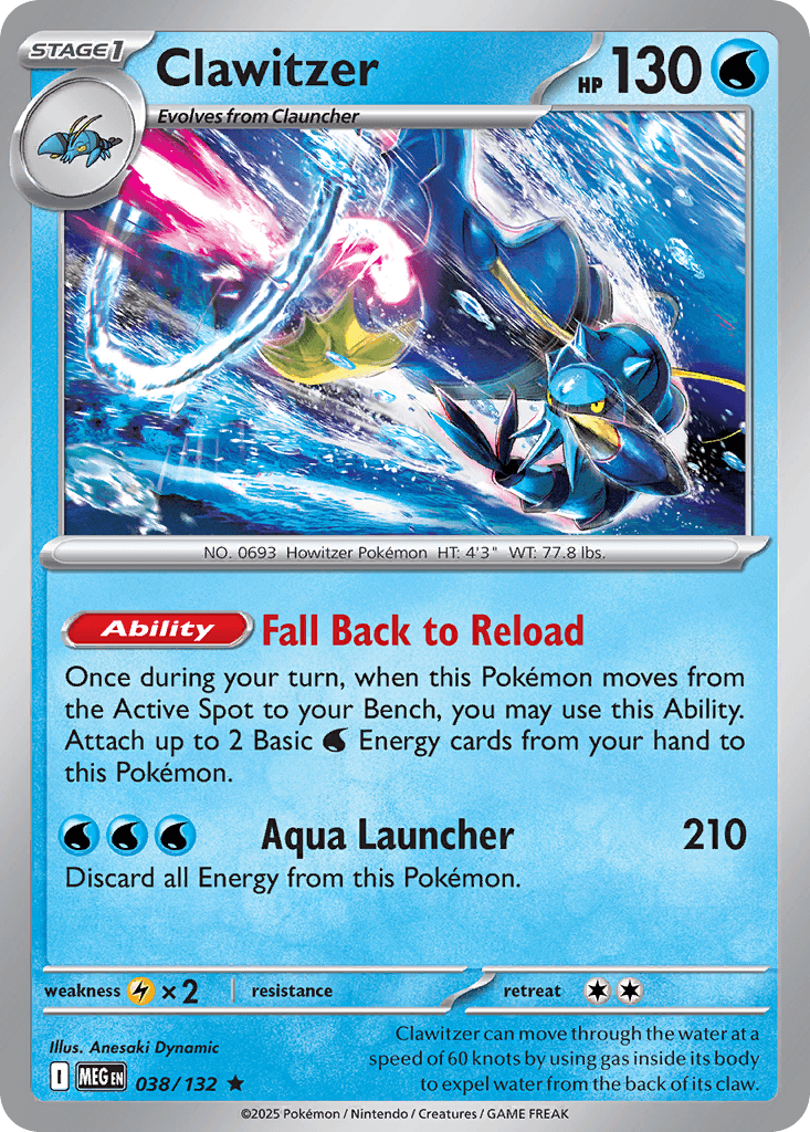 Clawitzer (Mega Evolution) #38 card art
