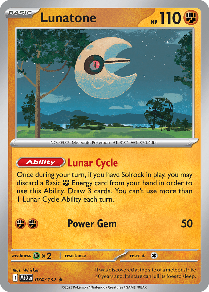 Lunatone (Mega Evolution) #74 card art