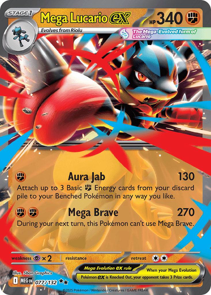 Mega Lucario ex (Mega Evolution) #77 card art