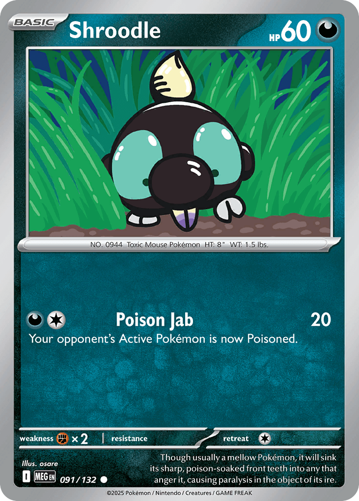 Shroodle (Mega Evolution) #91 card art
