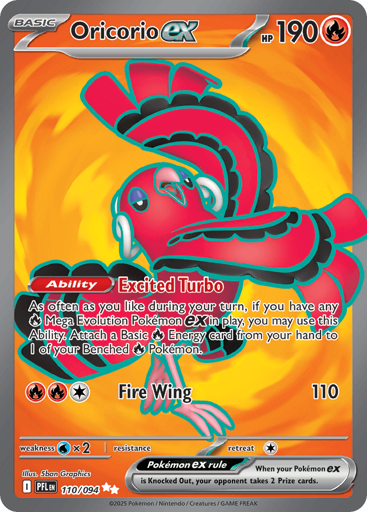 Oricorio ex (Phantasmal Flames) #110 card art