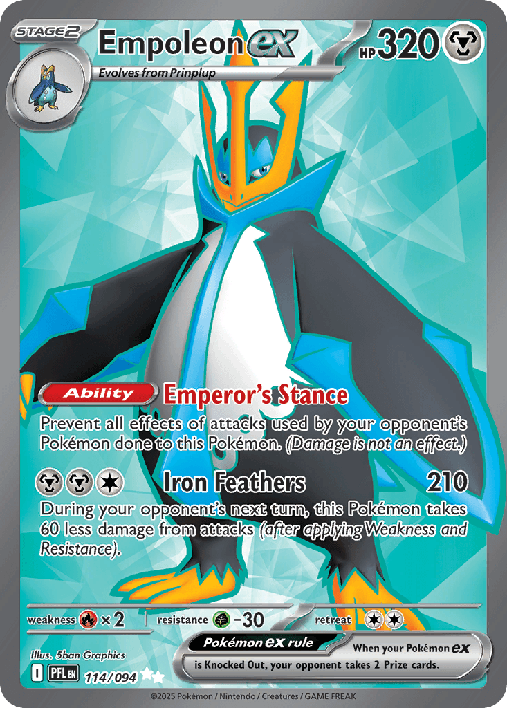 Empoleon ex (Phantasmal Flames) #114 card art