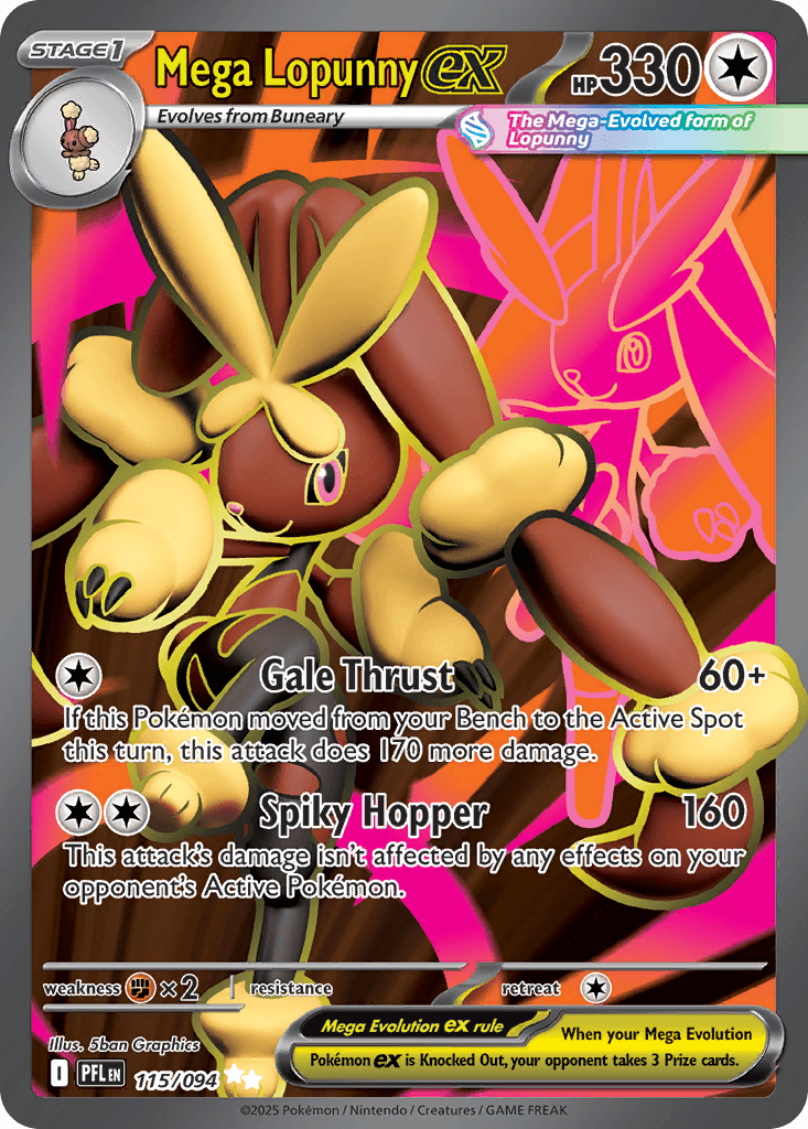 Mega Lopunny ex (Phantasmal Flames) #115 card art