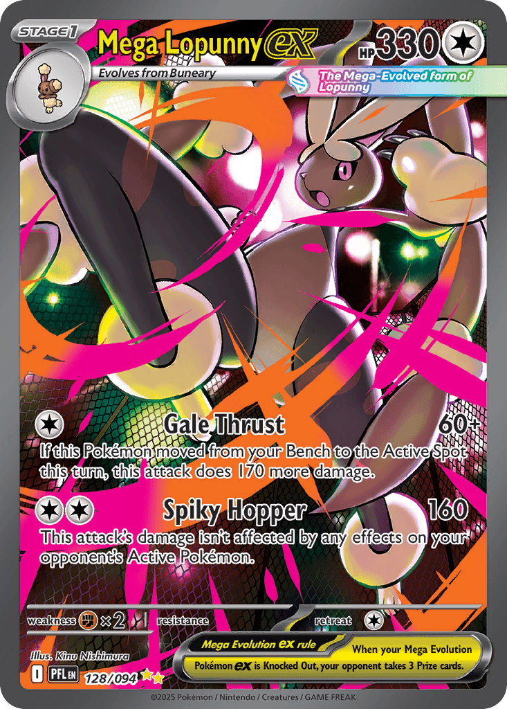 Mega Lopunny ex (Phantasmal Flames) #128 card art