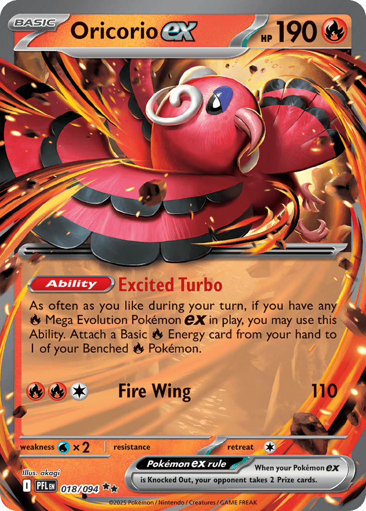 Oricorio ex (Phantasmal Flames) #18 card art