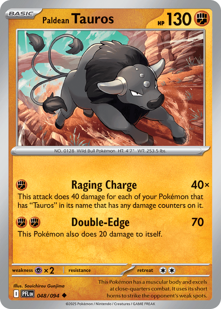 Paldean Tauros (Phantasmal Flames) #48 card art