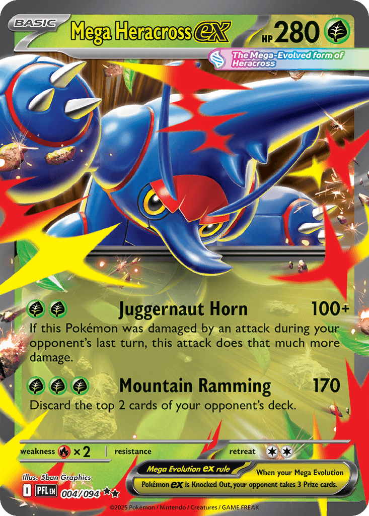Mega Heracross ex (Phantasmal Flames) #4 card art