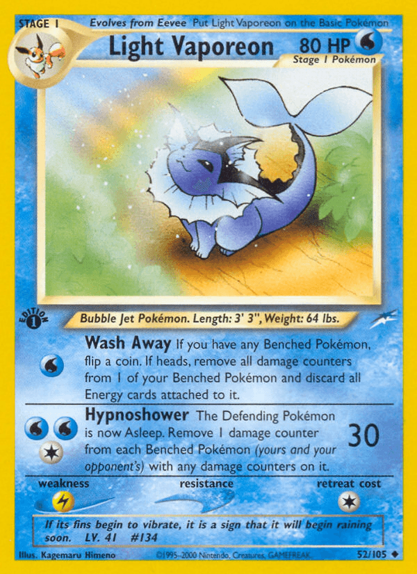 Light Vaporeon (Neo Destiny) #52 card art