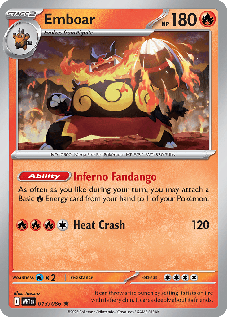 Emboar (White Flare) #13 card art