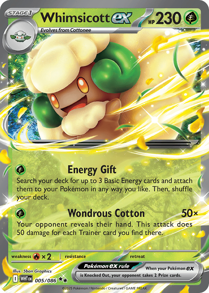 Whimsicott ex (White Flare) #5 card art