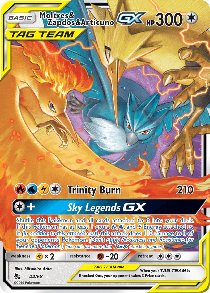 Moltres & Zapdos & Articuno-GX (Hidden Fates) #44 card art