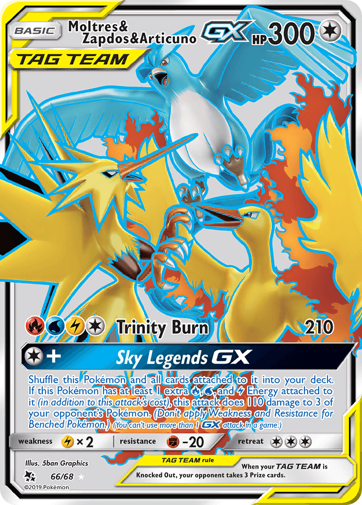 Moltres & Zapdos & Articuno-GX (Hidden Fates) #66 card art