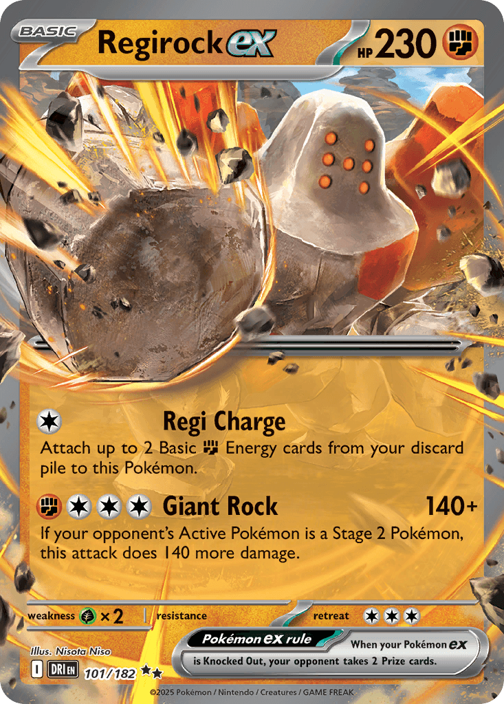 Regirock ex (Destined Rivals) #101 card art